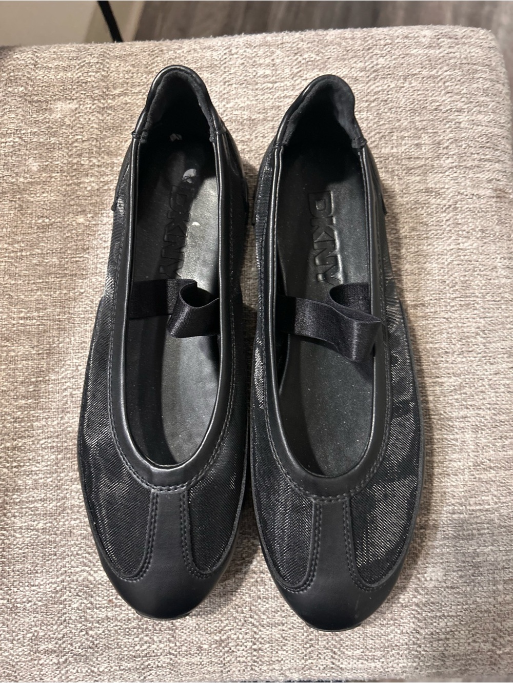 DKNY Black Women's Mesh Slip-On Ballet Flats